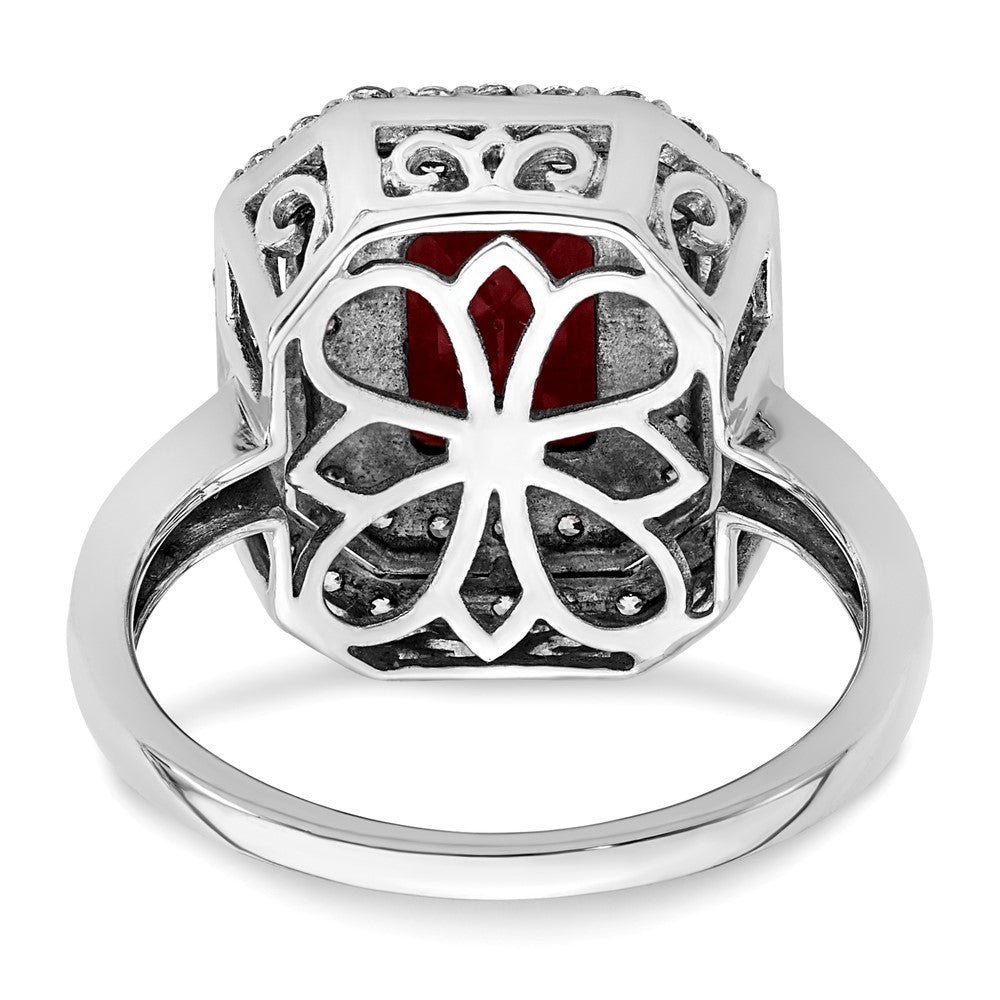 14k Two-Tone 5/8 carat Lab Grown Diamond VS/SI+ G+ and Lab Created Ruby Complete Fashion Ring