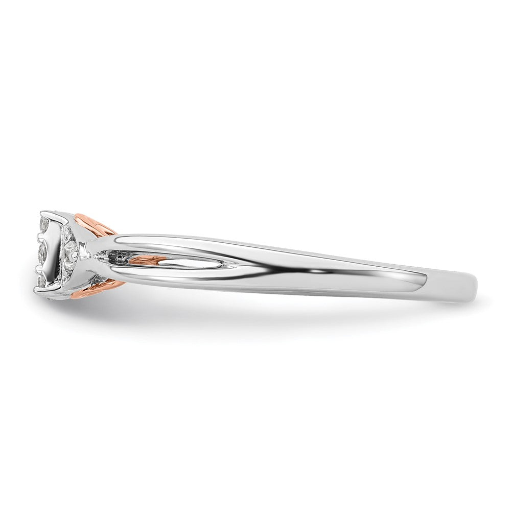 14K Two-Tone Lab Grown Diamond VS/SI+ G+ Heart Cluster Ring