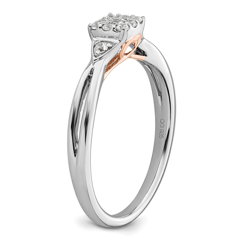 14K Two-Tone Lab Grown Diamond VS/SI+ G+ Heart Cluster Ring