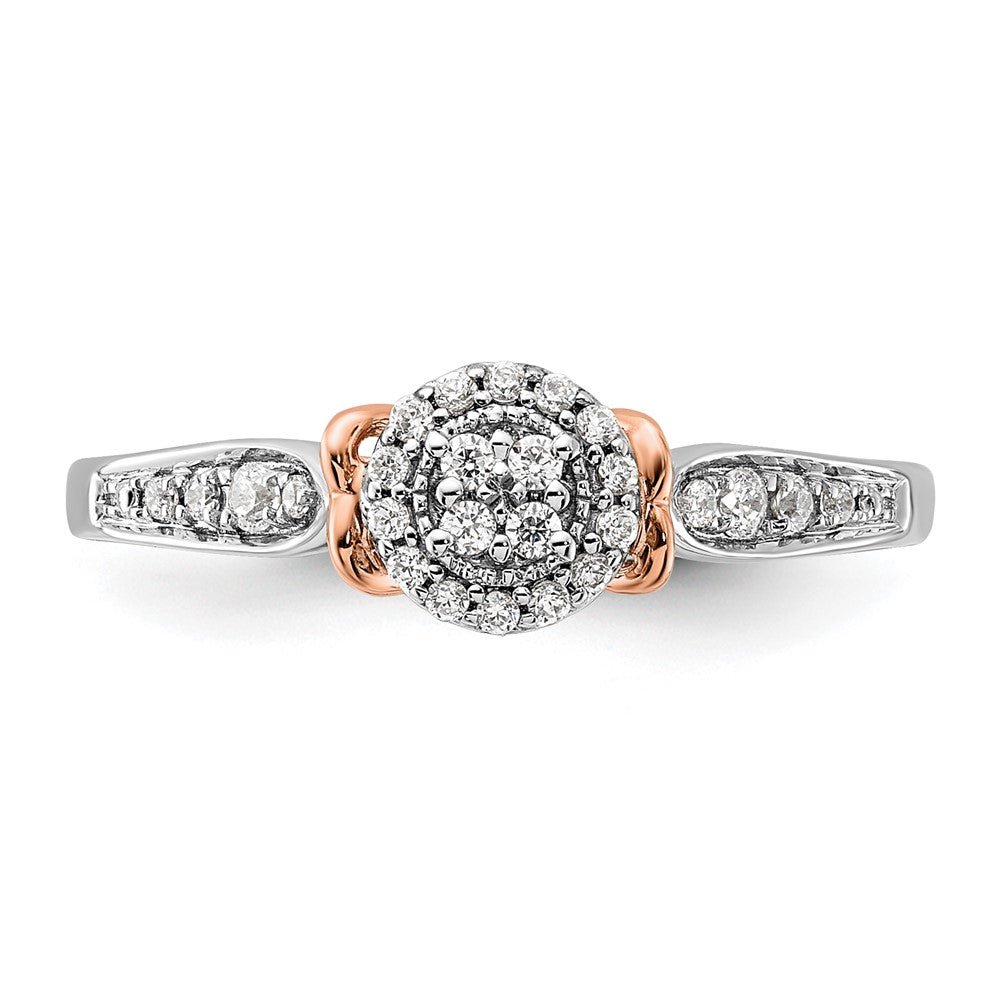 14K Two-Tone Lab Grown Diamond VS/SI+ G+ Oval Cluster Ring