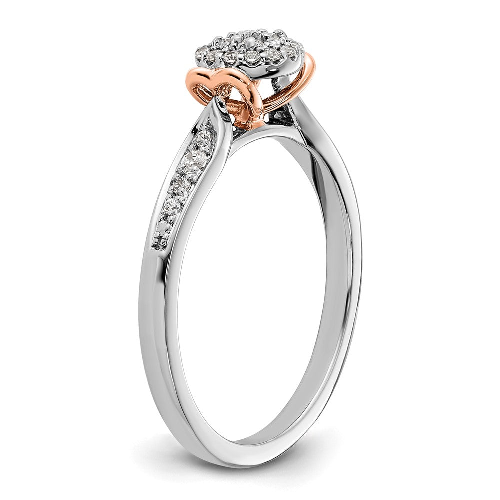 14K Two-Tone Lab Grown Diamond VS/SI+ G+ Oval Cluster Ring
