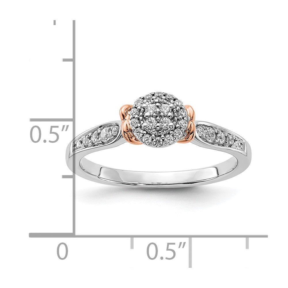 14K Two-Tone Lab Grown Diamond VS/SI+ G+ Oval Cluster Ring