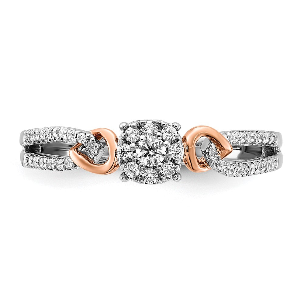 14K Two-Tone Lab Grown Diamond VS/SI+ G+ Looped Cluster Ring