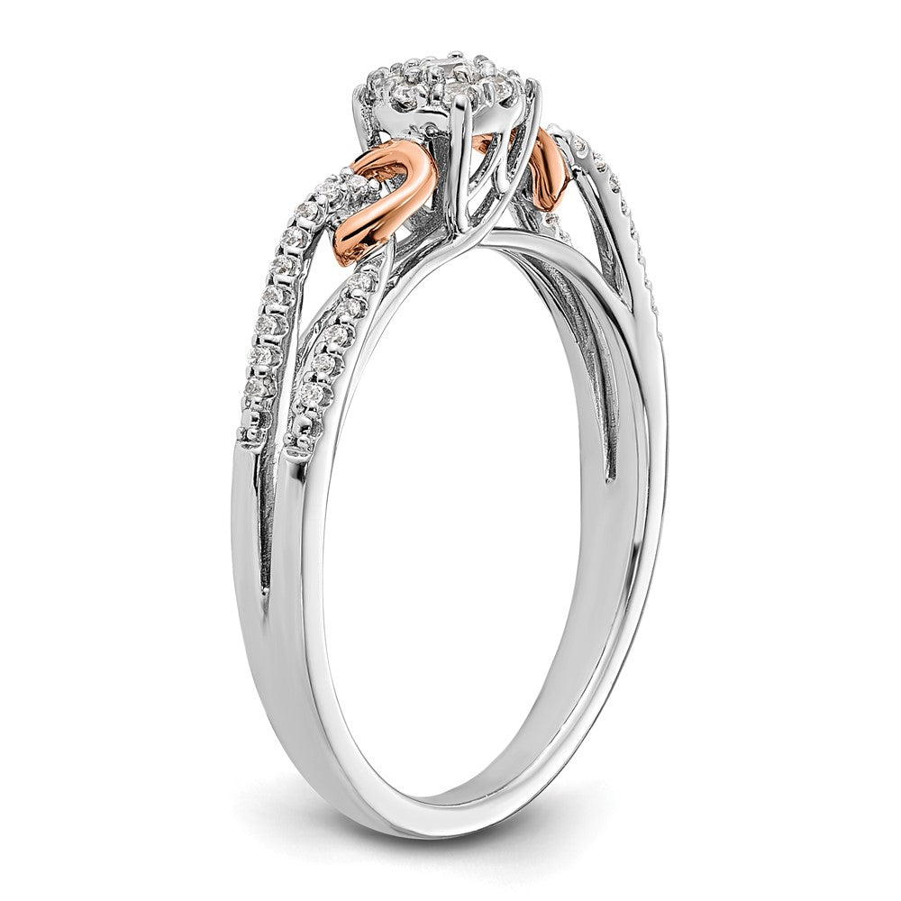 14K Two-Tone Lab Grown Diamond VS/SI+ G+ Looped Cluster Ring