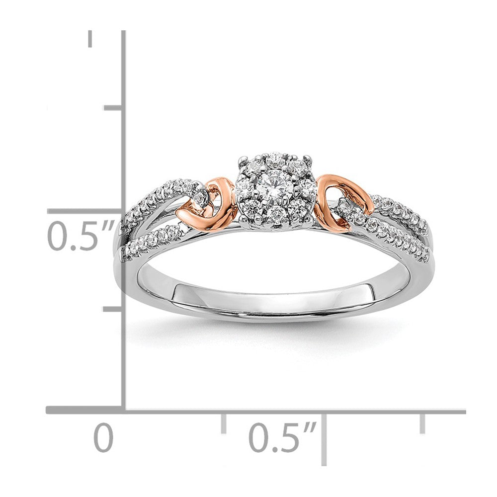 14K Two-Tone Lab Grown Diamond VS/SI+ G+ Looped Cluster Ring