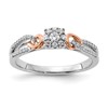14K Two-Tone Lab Grown Diamond VS/SI+ G+ Looped Cluster Ring