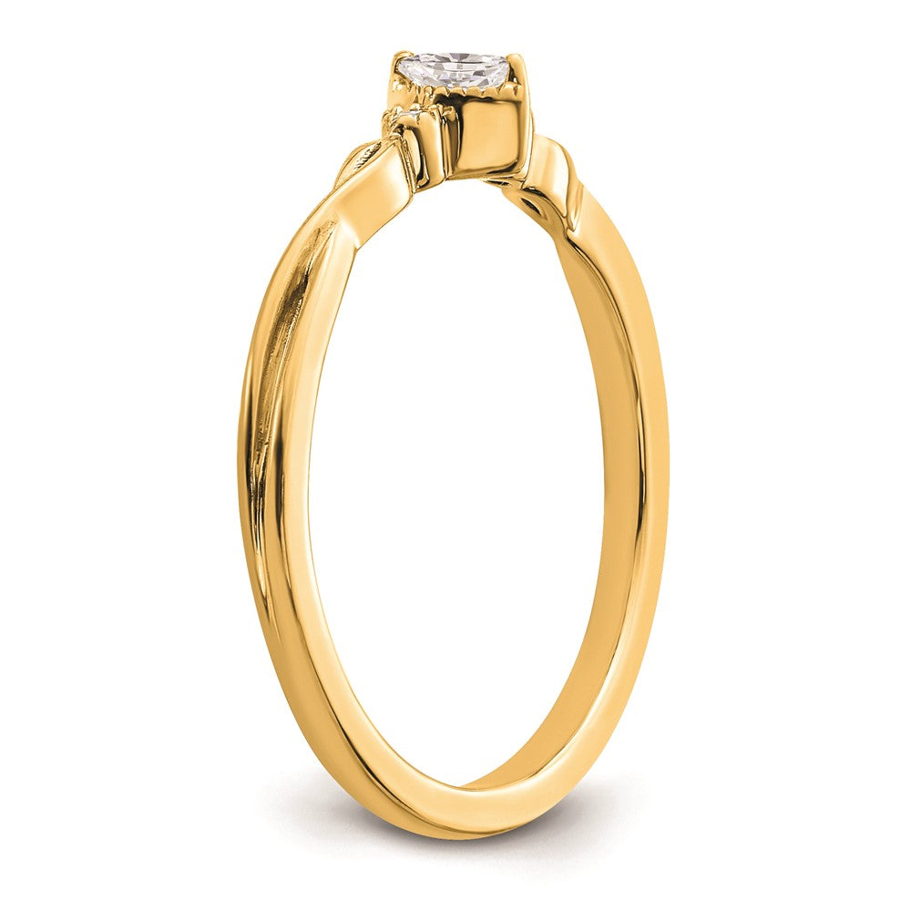 14k Beaded Edge Petite 3-Stone 1/15 carat Marquise Diamond Complete Promise/Engagement Ring