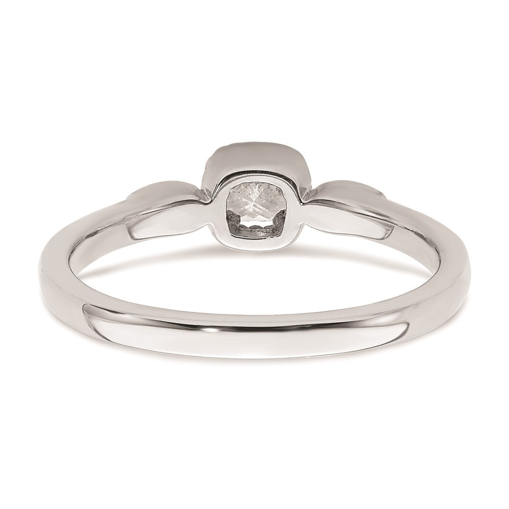 14k White Gold Rope Edge Petite 1/4 carat Cushion-cut Diamond Complete Promise/Engagement Ring