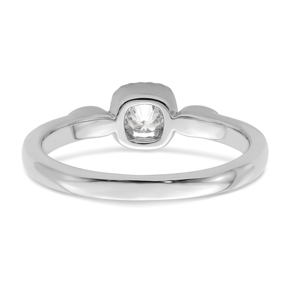 14K White Gold First Promise Lab Grown VS/SI+ G+ Dia Rope Edge Comp Eng Rin
