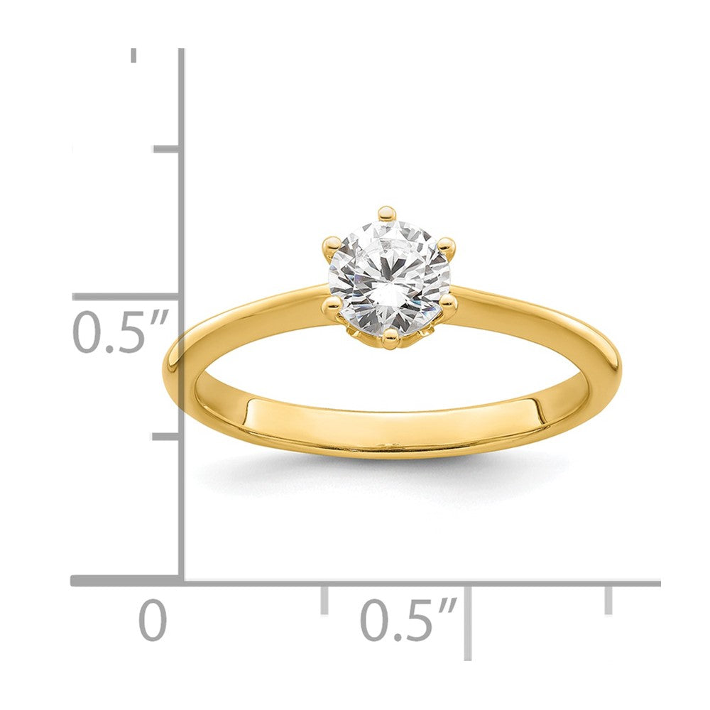 14k (Holds 1/2 carat (5.20 mm) Round) 4-Prong with .01 carat Diamond Leaf Design Semi-Mount Engagement Ring