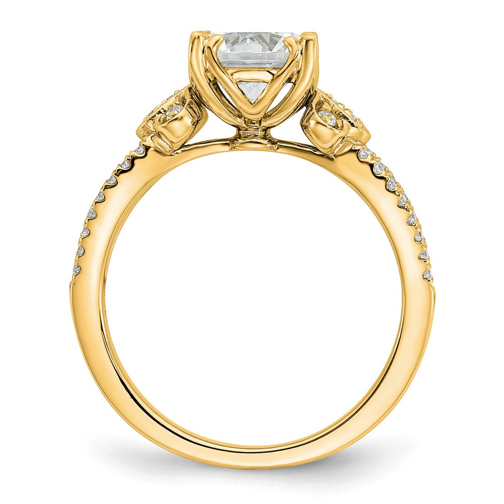 14k Split Shank (Holds 1.5 carat (7.5mm) Round Center) 1/4 carat Diamond Semi-Mount Engagement Ring