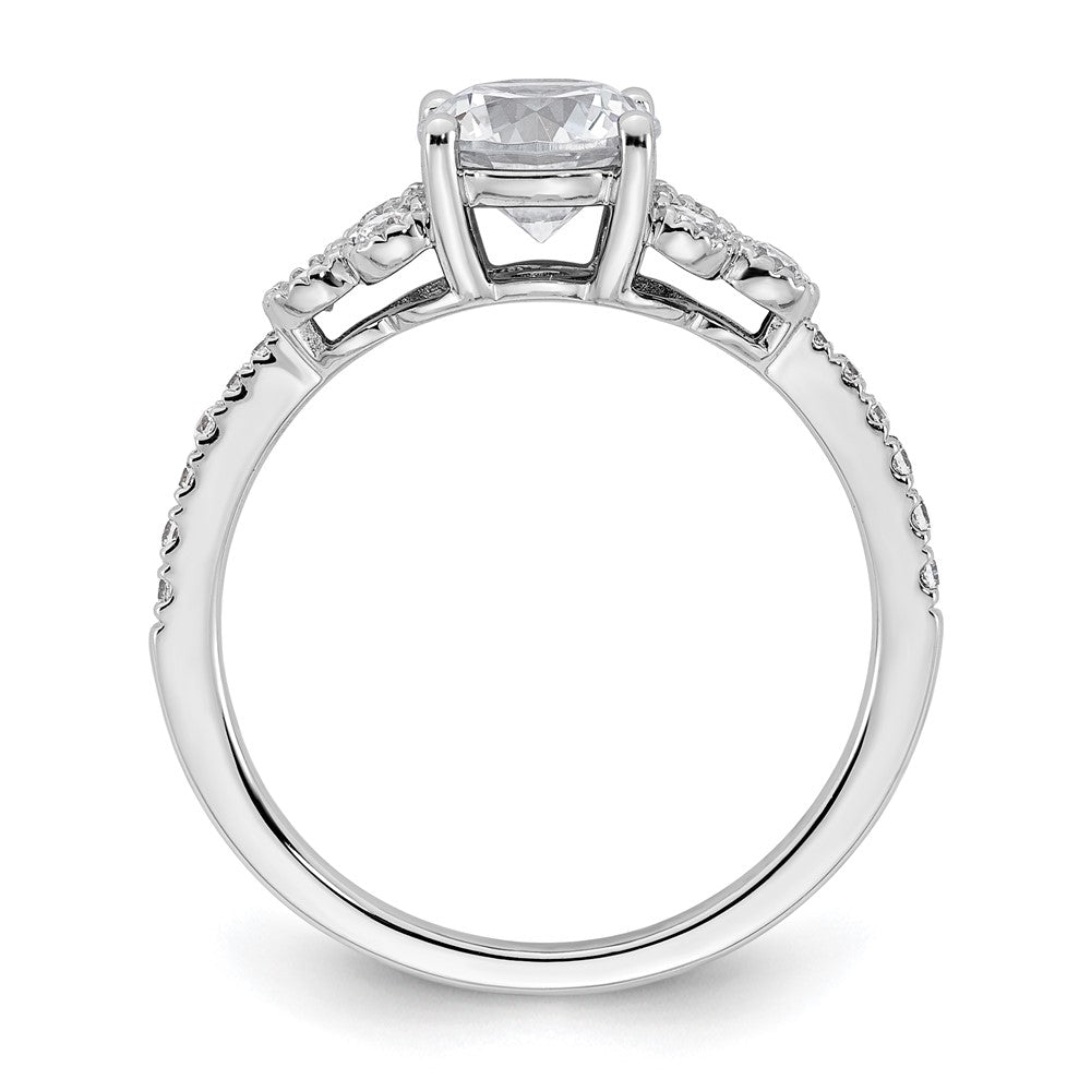 14k 1/5 carat Lab Grown Diamond VS/SI+ G+ 1 carat Center Round Semi Mount Engagement Ring