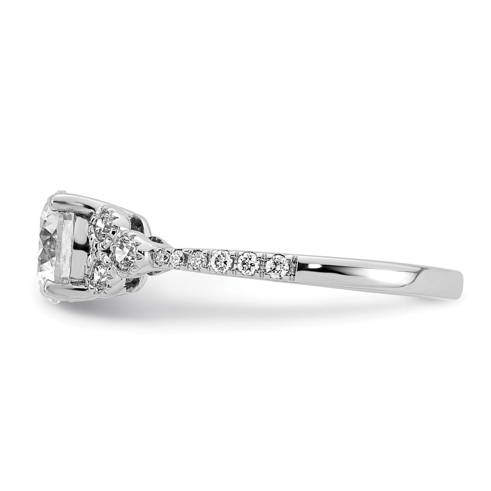 14k 1/5 carat Lab Grown Diamond VS/SI+ G+ 1 carat Center Round Semi Mount Engagement Ring