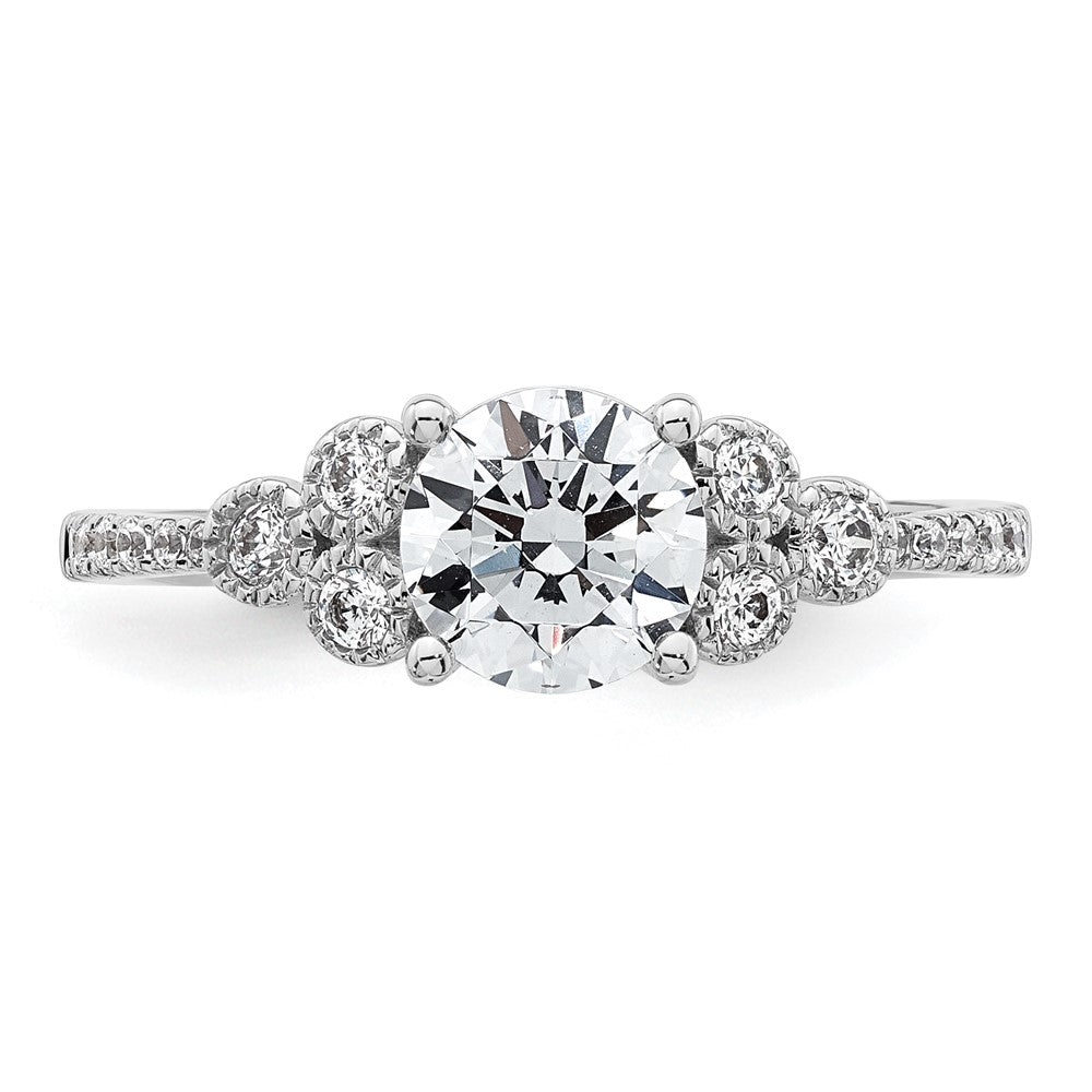 14k 1/5 carat Lab Grown Diamond VS/SI+ G+ 1 carat Center Round Semi Mount Engagement Ring