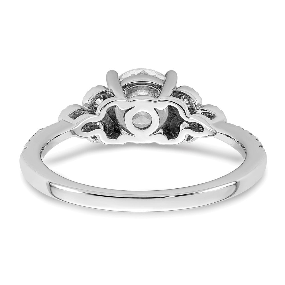 14k 1/5 carat Lab Grown Diamond VS/SI+ G+ 1 carat Center Round Semi Mount Engagement Ring