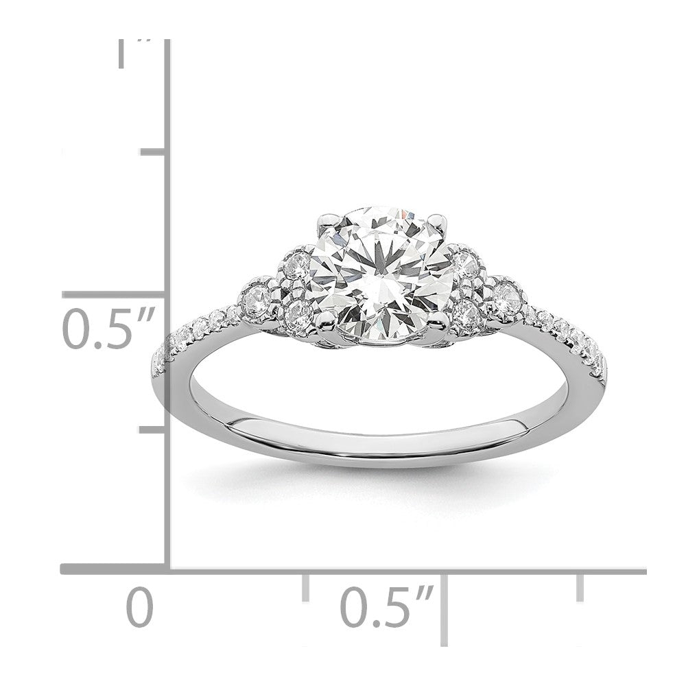 14k 1/5 carat Lab Grown Diamond VS/SI+ G+ 1 carat Center Round Semi Mount Engagement Ring
