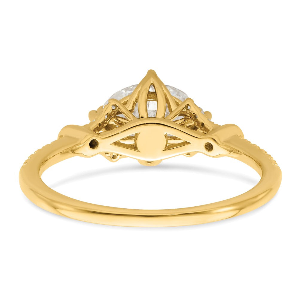 14k (Holds 1 carat (8.00x6.1mm) Oval Center) 1/8 carat Diamond Semi-Mount Engagement Ring
