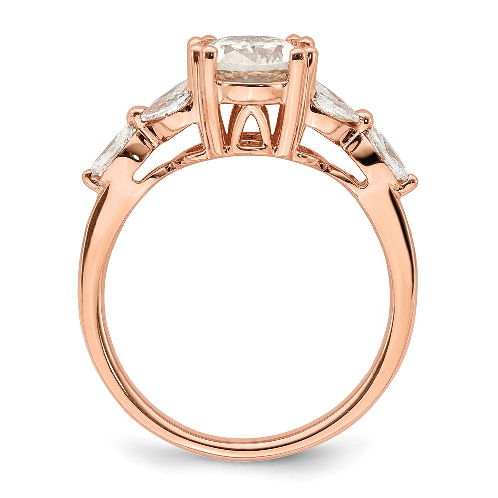 14k Rose Gold (Holds 1.5 carat (9.2x6.9mm) Oval Center) 1/3 carat Marquise Diamond Semi-Mount Engagement Ring