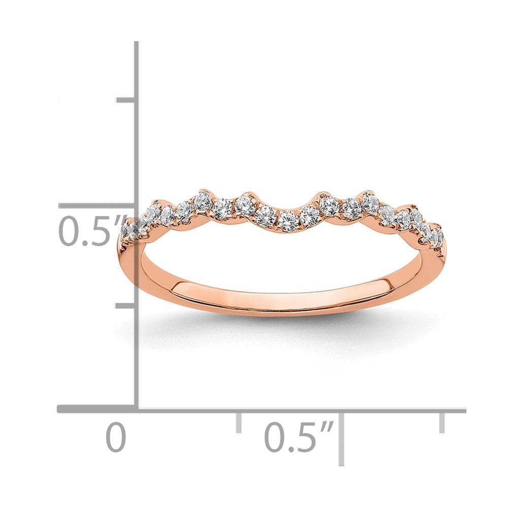 14k Rose Gold 1/5 carat Lab Grown Diamond VS/SI+ G+ Complete Wedding Band