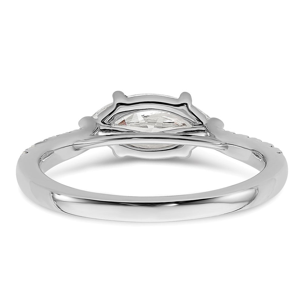 14k White Gold 1/5 carat Lab Grown Diamond VS/SI+ G+ 1 carat Center East-West Marquise Semi Mount Engagement Ring