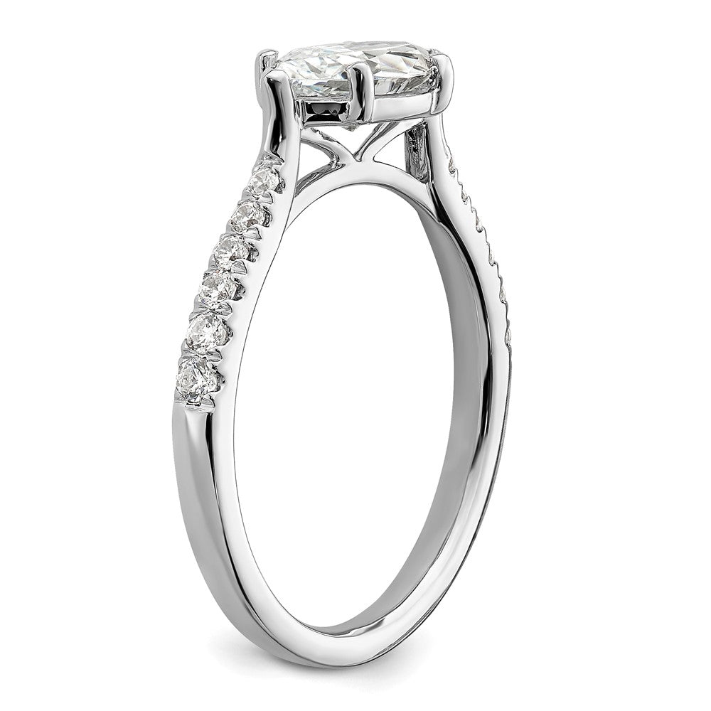 14k White Gold 1/5 carat Lab Grown Diamond VS/SI+ G+ 1 carat Center East-West Marquise Semi Mount Engagement Ring