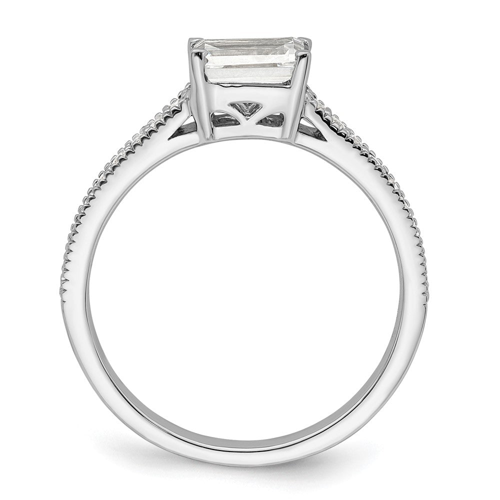 14K White Gold Lab Grown Dia. VS/SI+ G+ Emerald Semi-Mnt. East/West