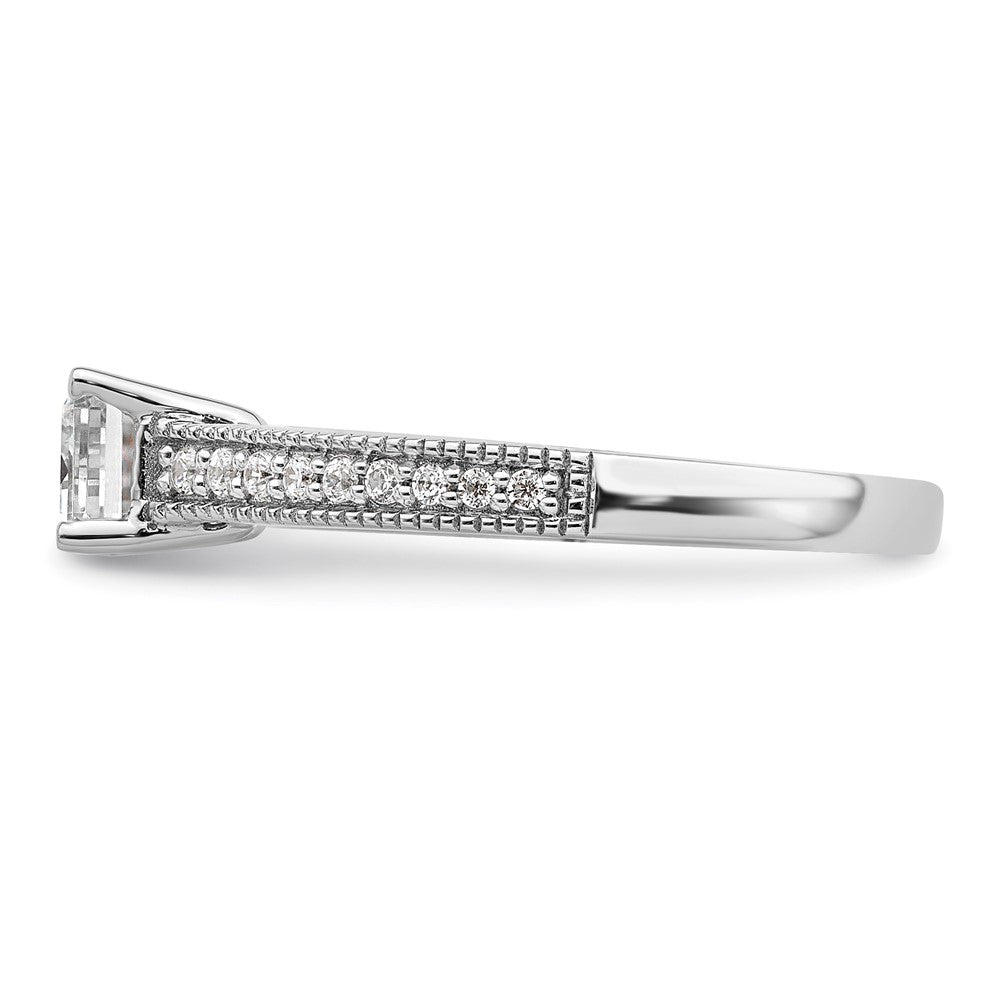 14K White Gold Lab Grown Dia. VS/SI+ G+ Emerald Semi-Mnt. East/West