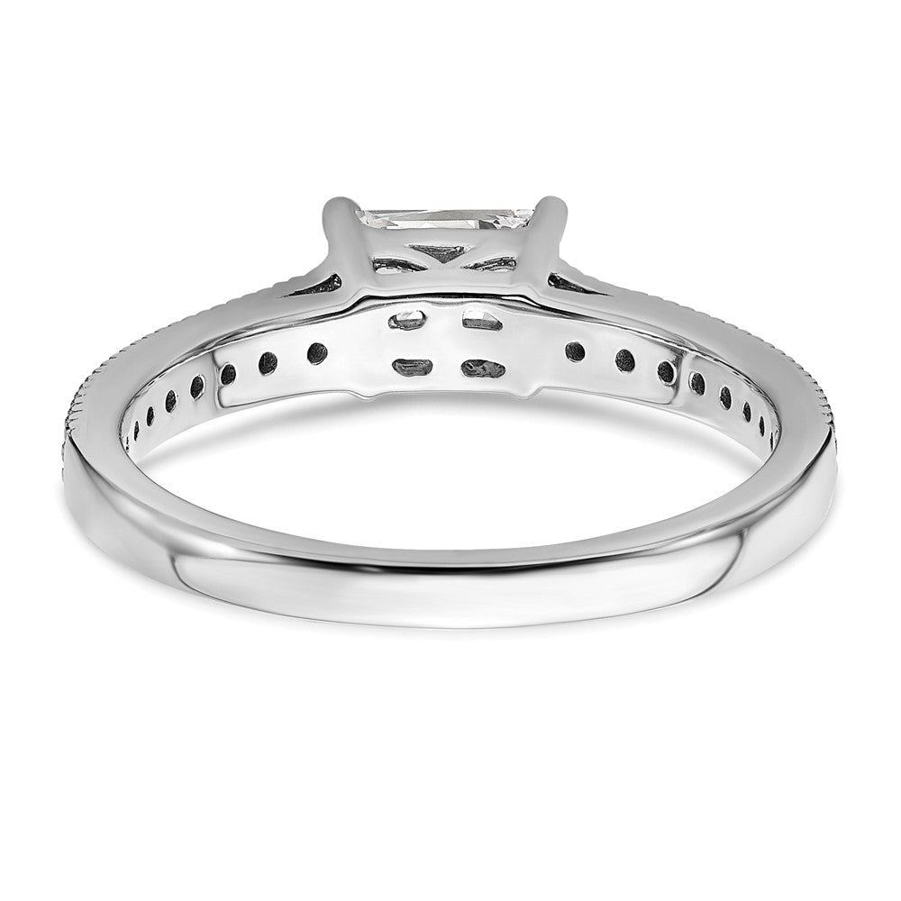 14K White Gold Lab Grown Dia. VS/SI+ G+ Emerald Semi-Mnt. East/West