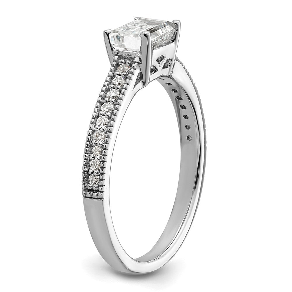 14K White Gold Lab Grown Dia. VS/SI+ G+ Emerald Semi-Mnt. East/West