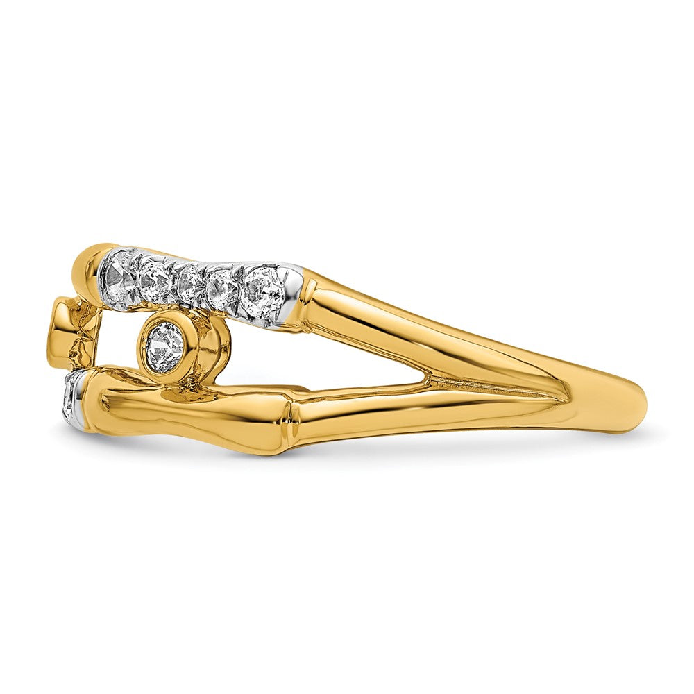 14K Lab Grown Diamond VS/SI+ G+ Bezel Cluster Split Band Ring