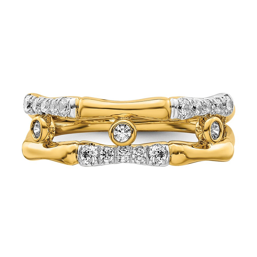 14K Lab Grown Diamond VS/SI+ G+ Bezel Cluster Split Band Ring