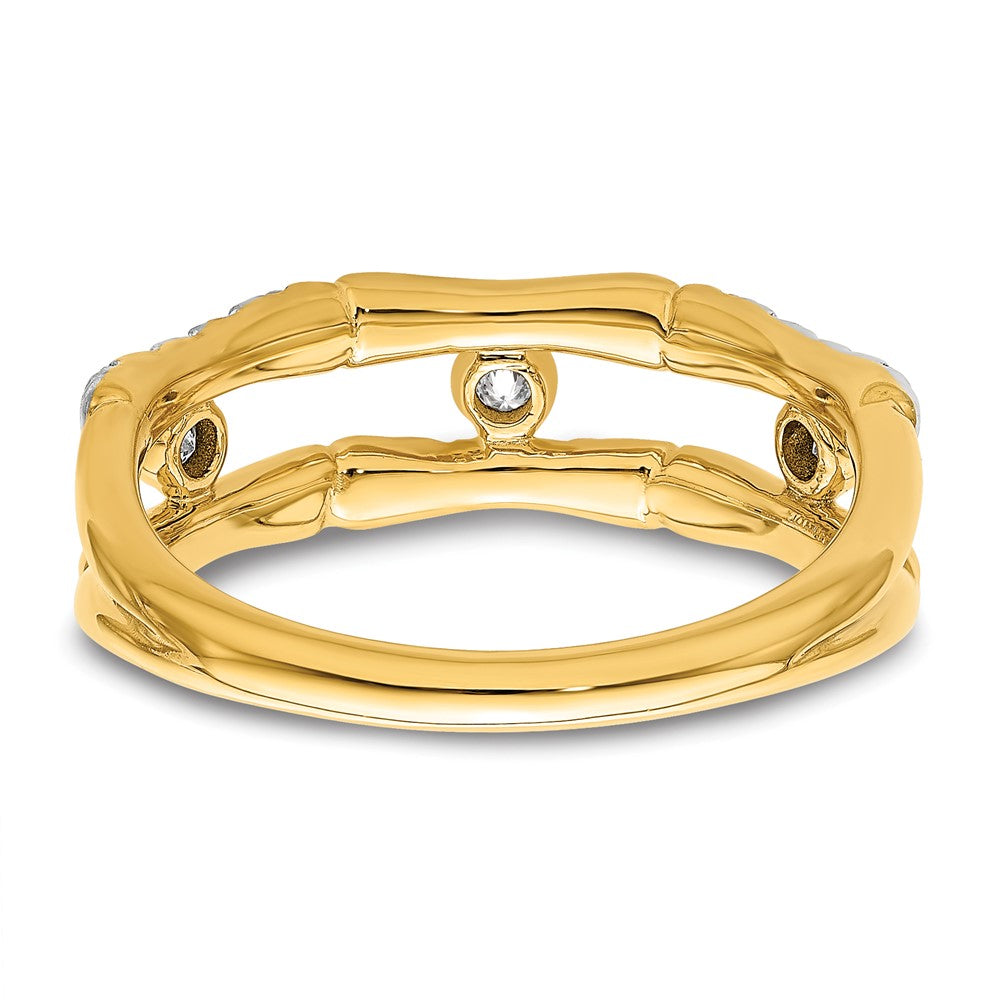 14K Lab Grown Diamond VS/SI+ G+ Bezel Cluster Split Band Ring