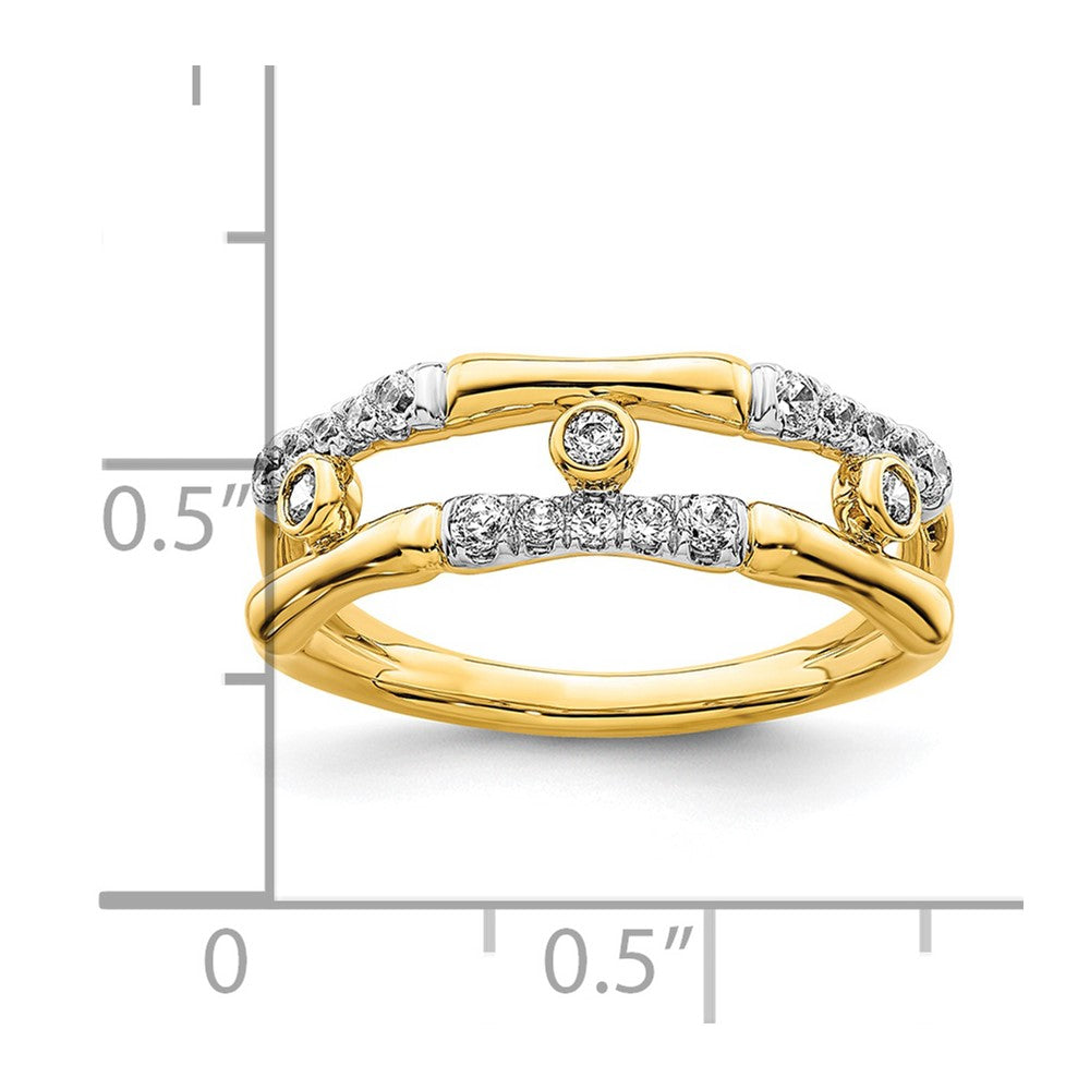 14K Lab Grown Diamond VS/SI+ G+ Bezel Cluster Split Band Ring
