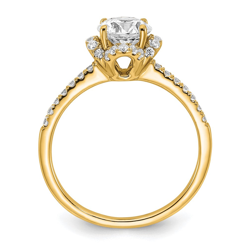14K Gold Lab Grown Diamond VS/SI+ G+ Round Semi-Mount Eng. Ring