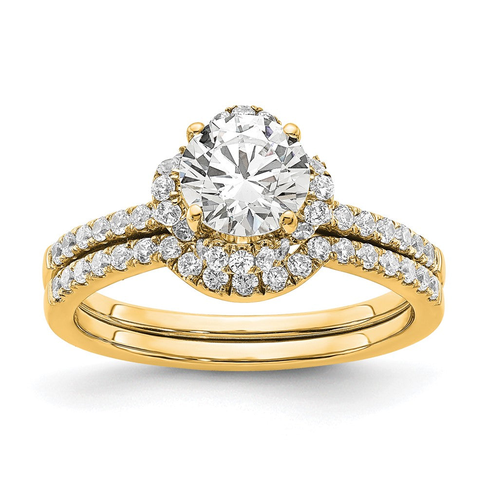 14K Gold Lab Grown Diamond VS/SI+ G+ Round Semi-Mount Eng. Ring