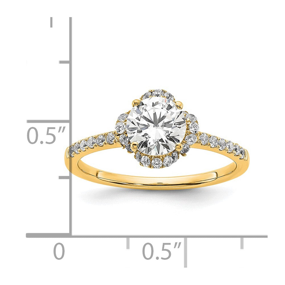 14K Gold Lab Grown Diamond VS/SI+ G+ Round Semi-Mount Eng. Ring