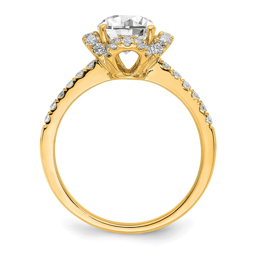 14K Gold Lab Grown Diamond VS/SI+ G+ Round Semi-Mount Eng. Ring