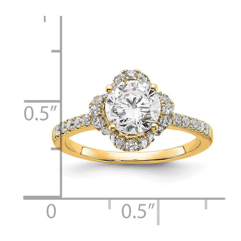 14K Gold Lab Grown Diamond VS/SI+ G+ Round Semi-Mount Eng. Ring