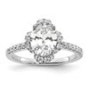 14K White Gold Lab Grown Diamond VS/SI+ G+ Oval Semi-Mount Eng. Ring