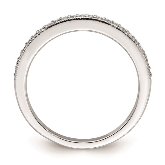 14K White Gold 1/6 carat Diamond Complete Wedding Band