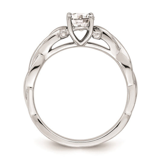 14k White Gold Oval Setting Twisted Band Engagement Ring Mounting