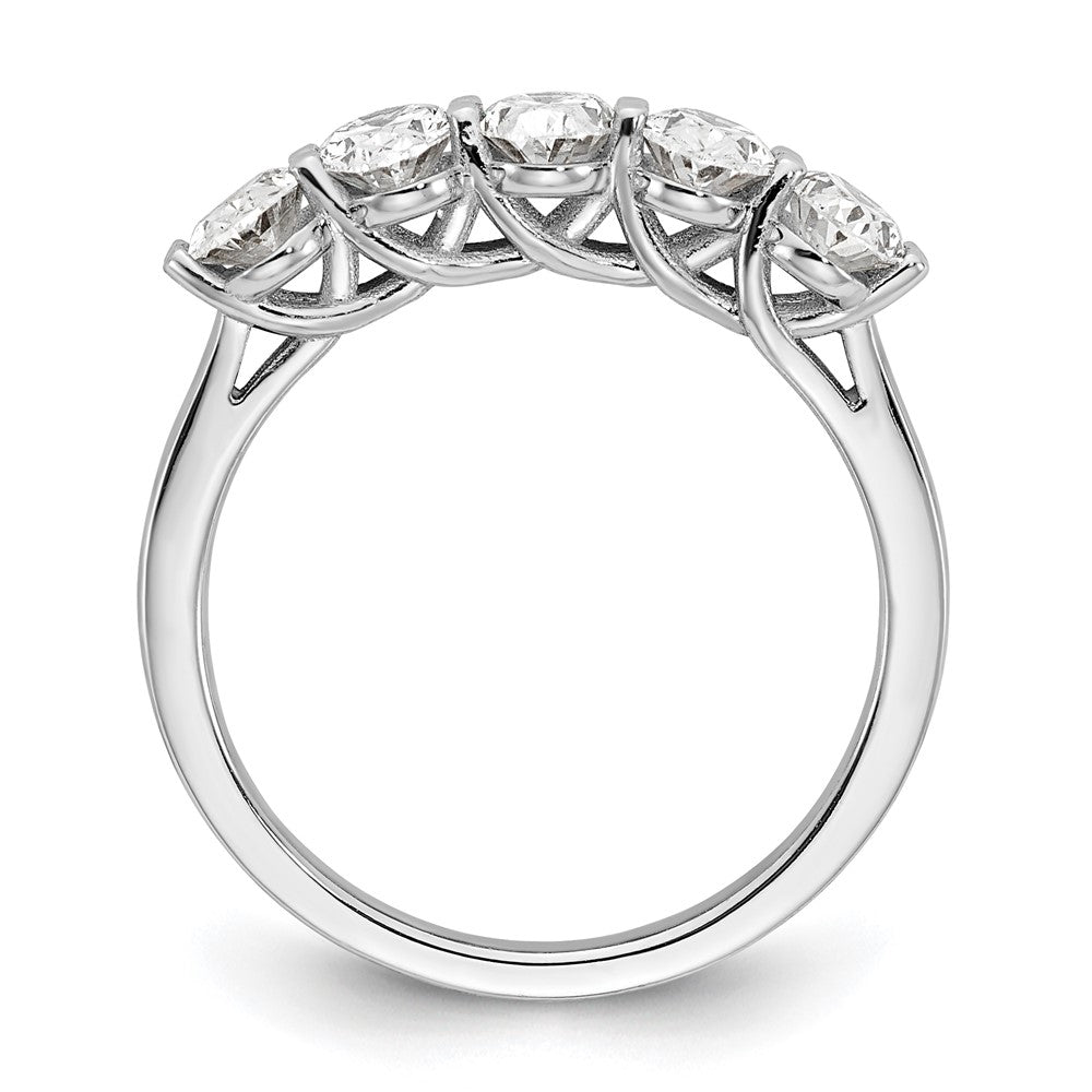 True Origin 14K White Gold 1 2/3 carat Lab Grown Diamond VS+ F+ Complete Oval Five Stone Ring