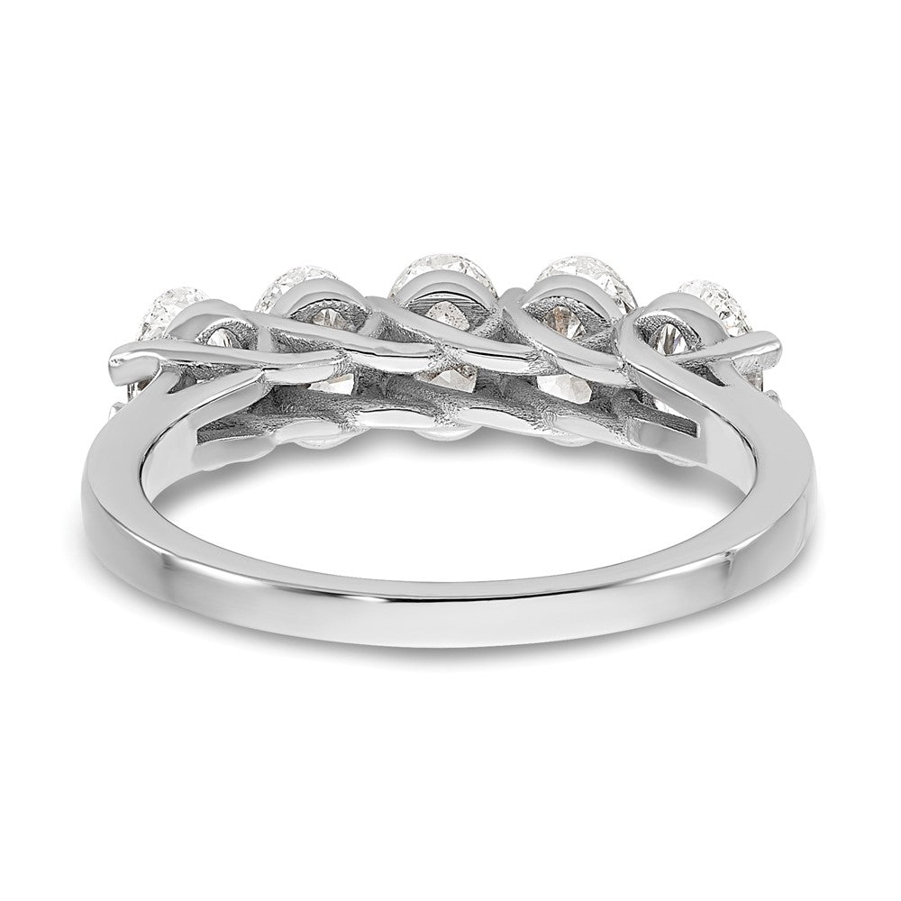 True Origin 14K White Gold 1 2/3 carat Lab Grown Diamond VS+ F+ Complete Oval Five Stone Ring