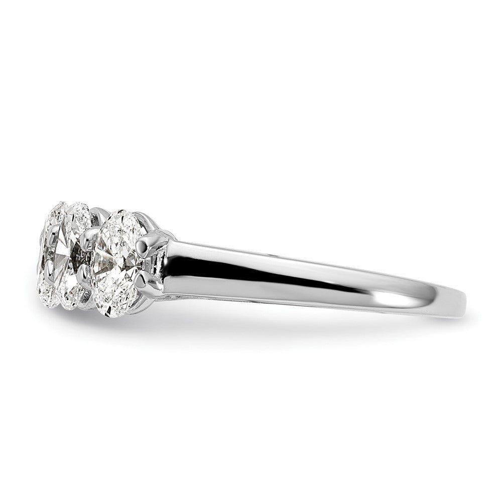 True Origin 14K White Gold 5 x 3/8 carat Oval Stone Mounting