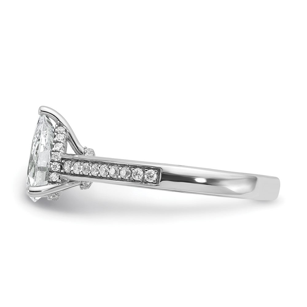 True Origin 14K White Gold 1/4 ct Lab Grown Diamond VS+ F+ Semi-Mount Pear Engagement Ring