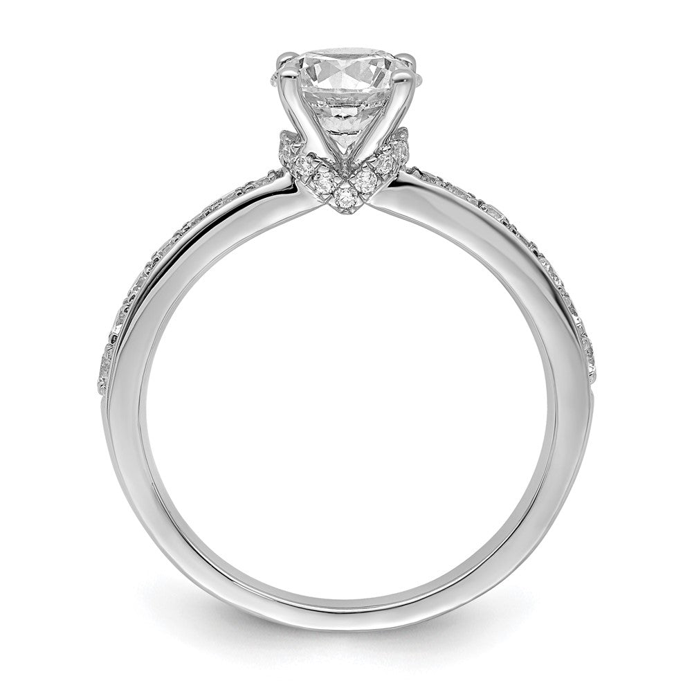 True Origin 14K White Gold 1/3 carat Lab Grown Diamond VS+ F+ Semi-Mount Round Engagement Ring