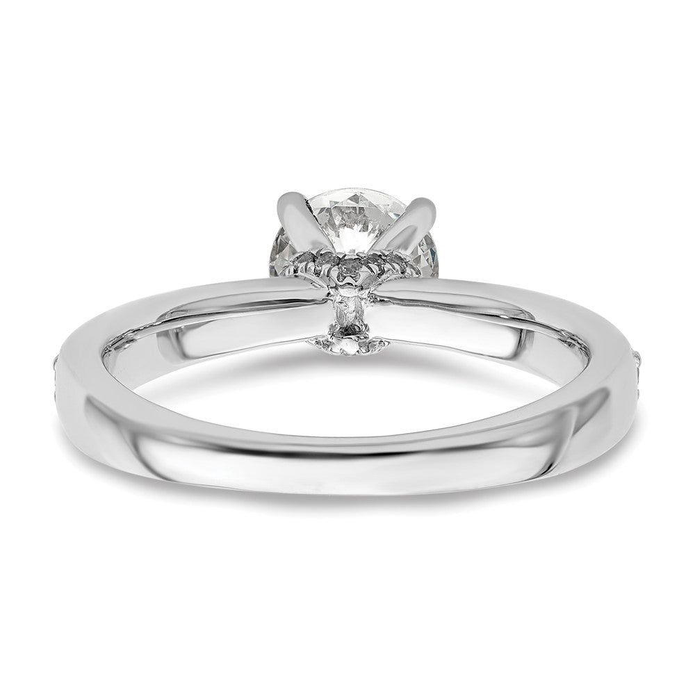 True Origin 14K White Gold 1/3 carat Lab Grown Diamond VS+ F+ Semi-Mount Round Engagement Ring