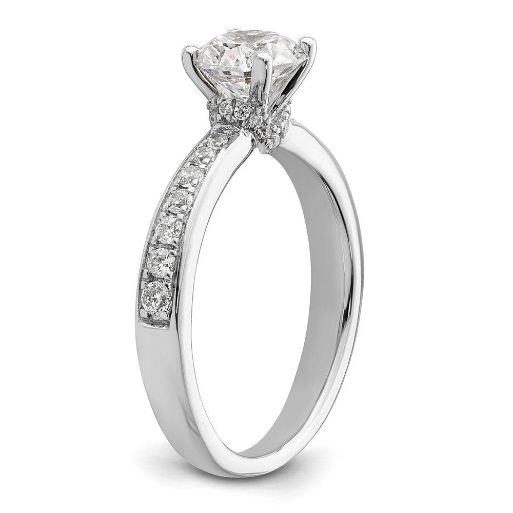 True Origin 14K White Gold 1/3 carat Lab Grown Diamond VS+ F+ Semi-Mount Round Engagement Ring