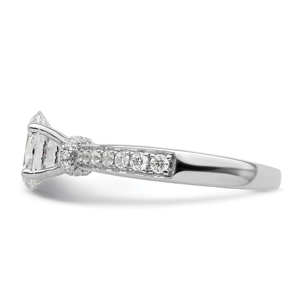 True Origin 14K White Gold 1/4 carat Lab Grown Diamond VS+ F+ Semi-Mount Oval Engagement Ring