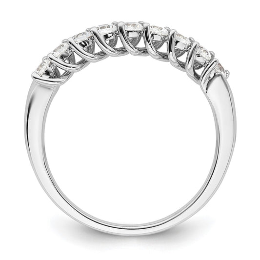 14k White Gold 1/2 carat Lab Grown Diamond VS/SI+ G+ Nine Stone Complete Fashion band